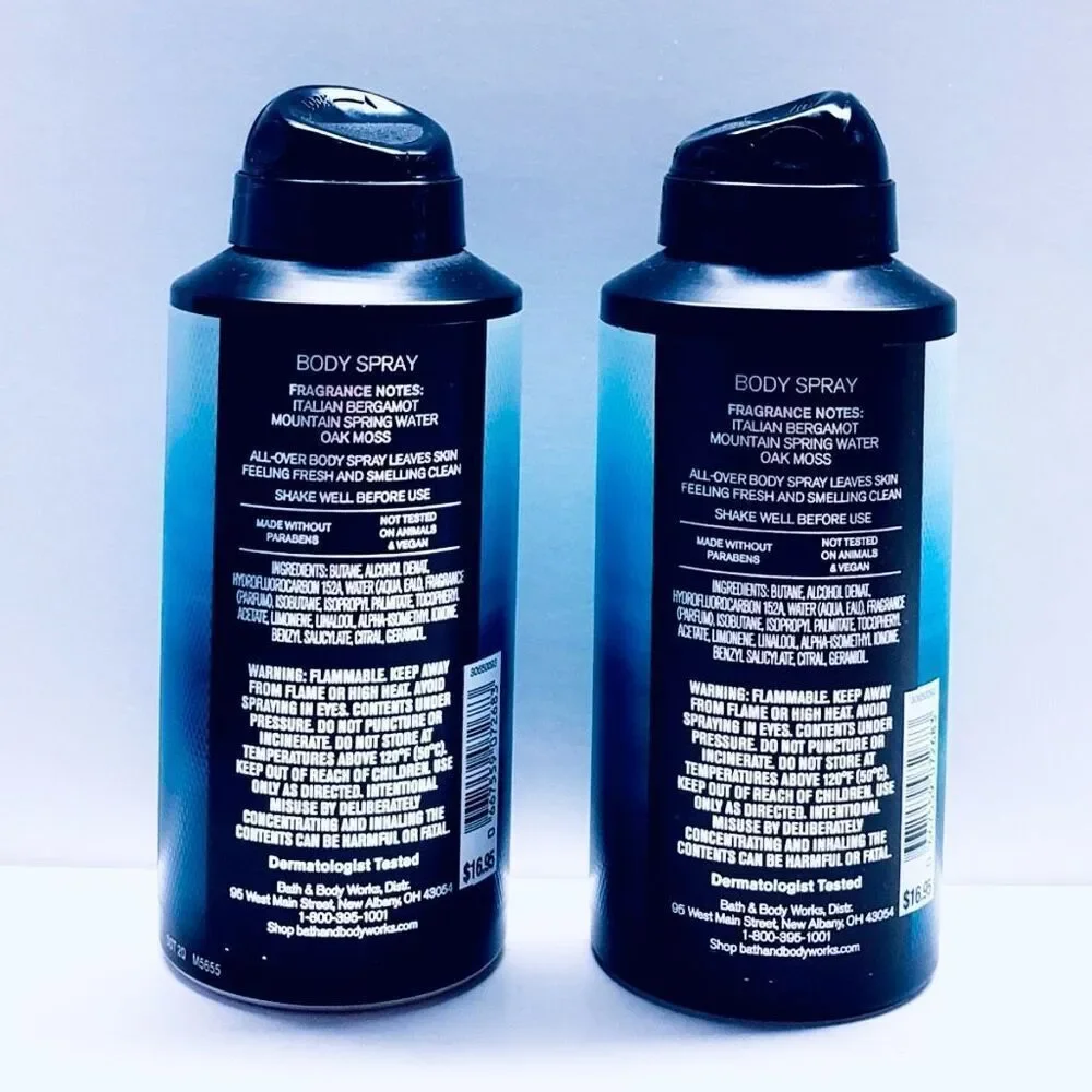 NWT Bath & Body Works Lot of 2 FRESHWATER Men Collection Body Spray Mist Cologne